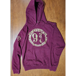 The Harry Potter Shop Platform 9 3/4 Pullover Burgundy Hoodie Sweatshirt Adult S